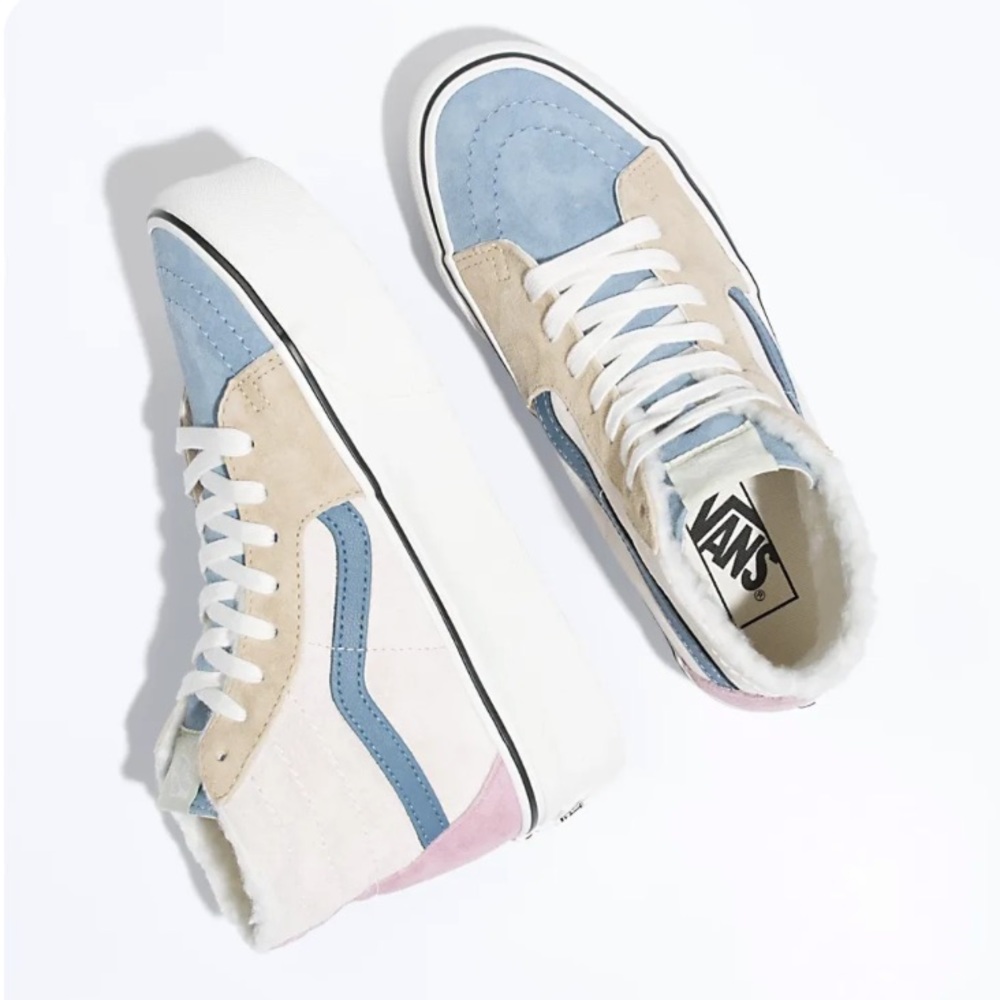 VANS Sk8-Hi Tapered Stackform Pig Suede Sherpa Shoe MENS 9.5 WOMENS 11